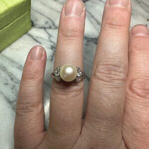 Sterling Silver Genuine Pearl Ring